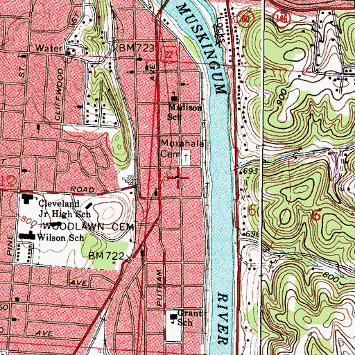 Topographic Map of First Church of the Nazarene, OH