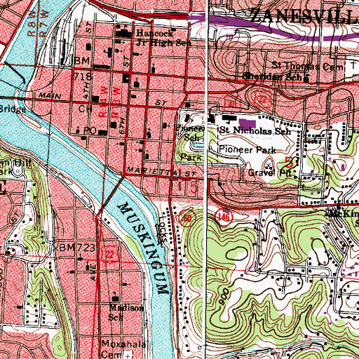 Topographic Map of First Interdenominational Full Gospel Holiness Church, OH