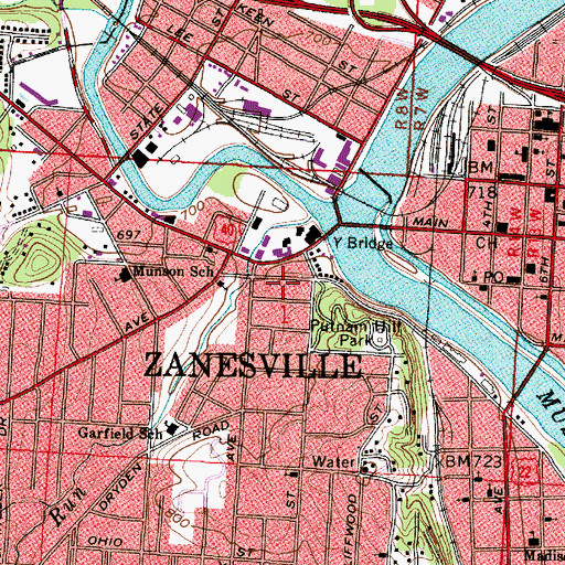 Topographic Map of First United Presbyterian Church, OH