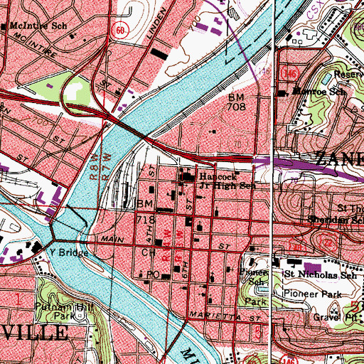 Topographic Map of Grace United Methodist Church, OH