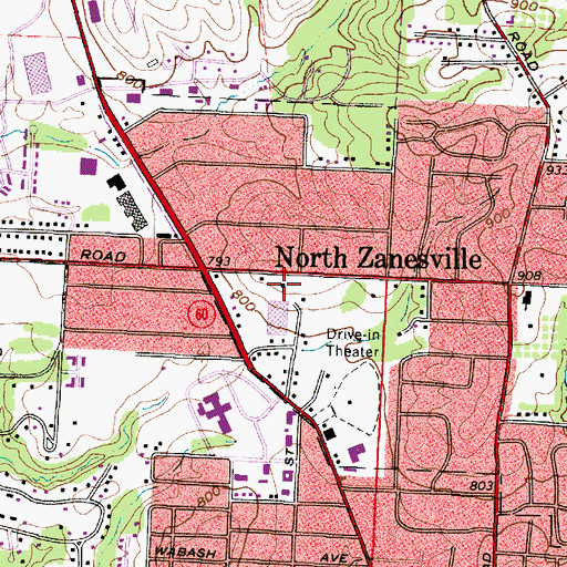 Topographic Map of Highland Community United Presbyterian Church, OH
