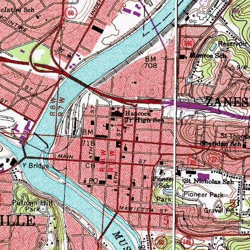 Topographic Map of Market Street Baptist Church, OH