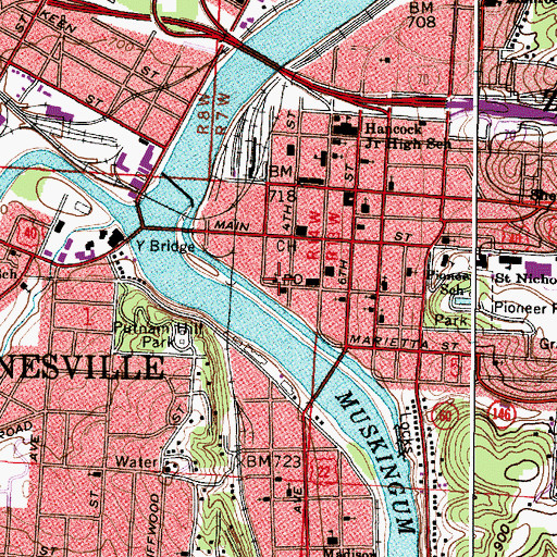 Topographic Map of Saint Paul African Methodist Episcopal Church, OH