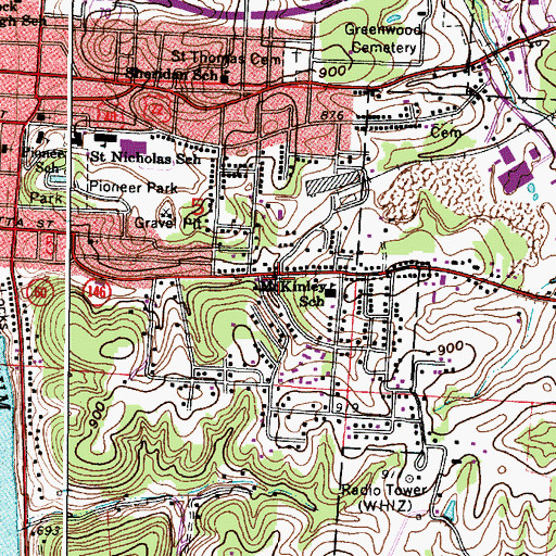 Topographic Map of Sharon Avenue Free Methodist Church, OH