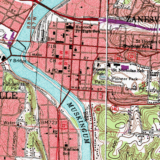 Topographic Map of Trinity Evangelical Lutheran Church, OH