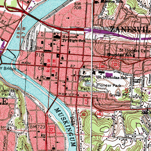 Topographic Map of Union Baptist Church, OH