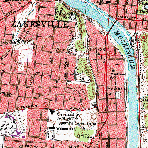 Topographic Map of Union Tabernacle, OH