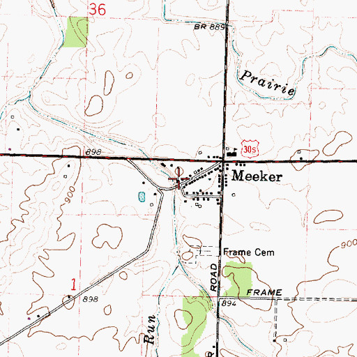 Topographic Map of Meeker United Methodist Church, OH