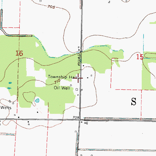 Topographic Map of Scott Township Hall, OH