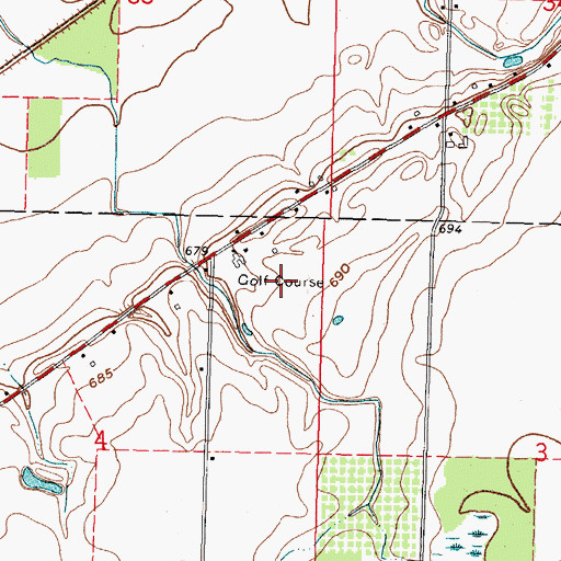 Topographic Map of Sleepy Hollow Golf Course, OH