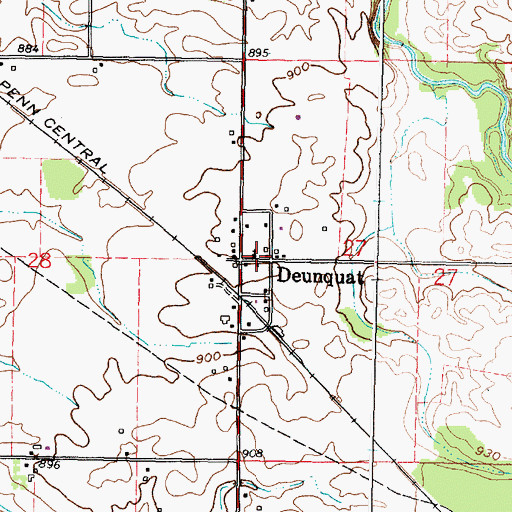 Topographic Map of Duenquat Lutheran Church, OH