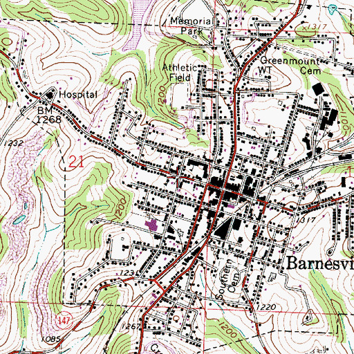 Topographic Map of Assumption Catholic Church, OH