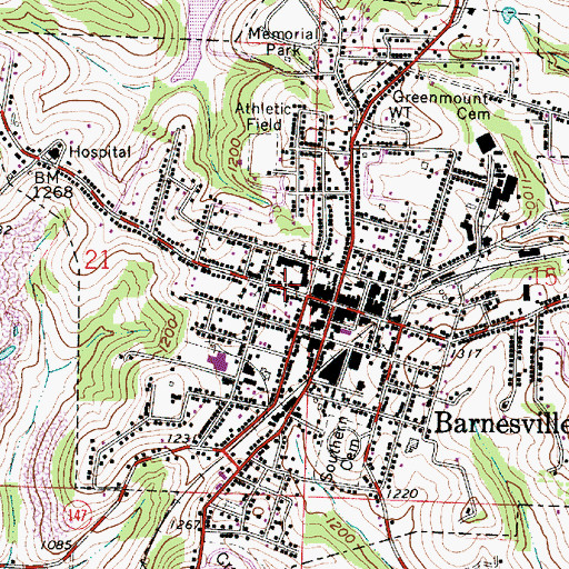Topographic Map of Church of Christ, OH