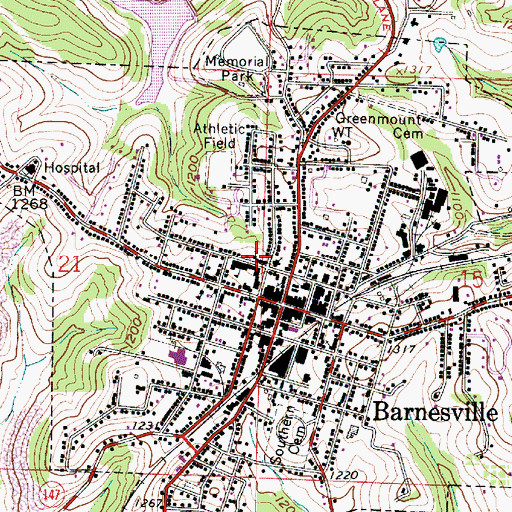 Topographic Map of First Christian Church, OH