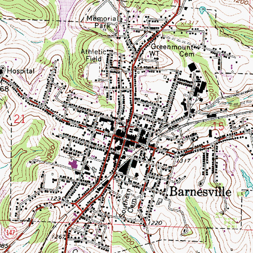 Topographic Map of First Presbyterian Church, OH
