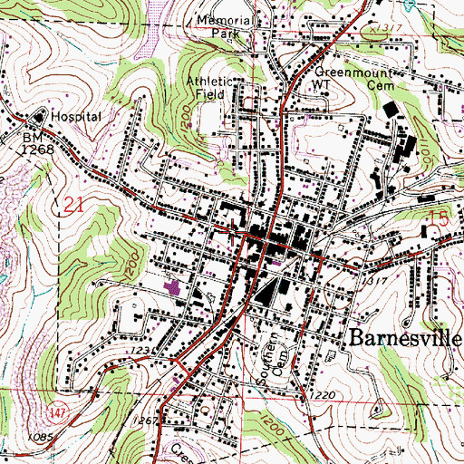 Topographic Map of Main Street United Methodist Church, OH