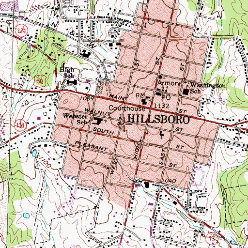 Topographic Map of Church of Christ, OH