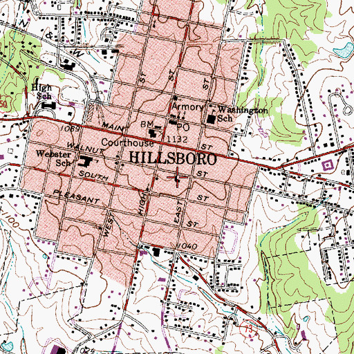 Topographic Map of First United Methodist Church, OH