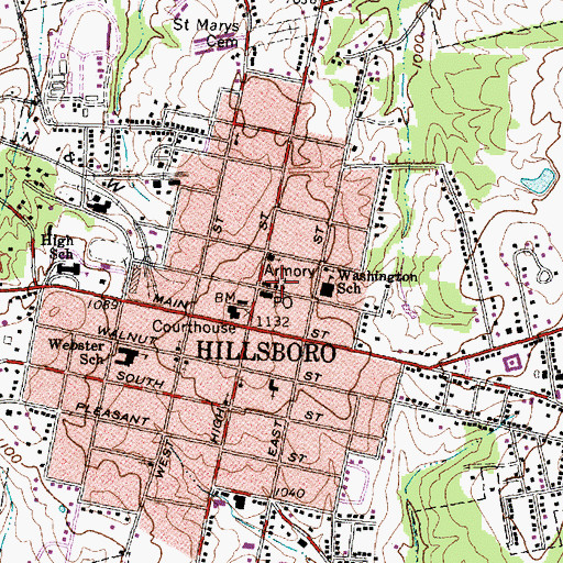 Topographic Map of New Hope Baptist Church, OH