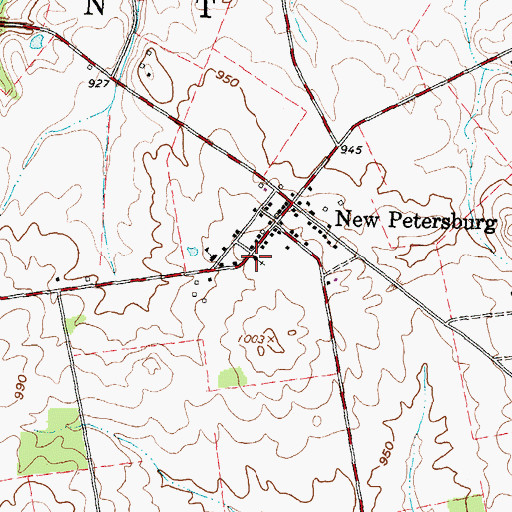 Topographic Map of New Petersburg United Methodist Church, OH