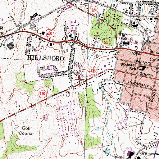 Topographic Map of Peace Lutheran Church, OH