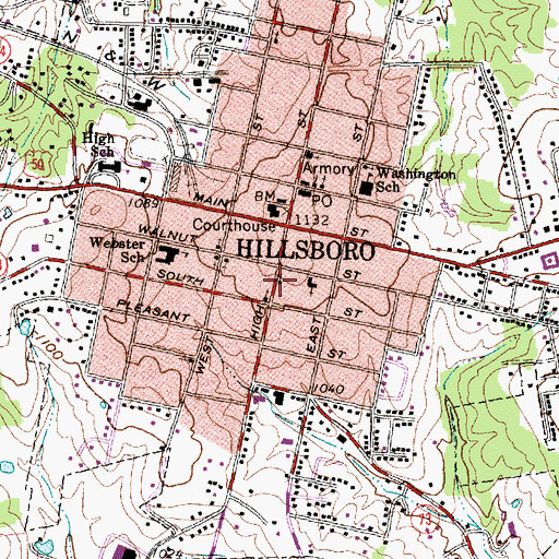 Topographic Map of Saint Marys Catholic Church, OH