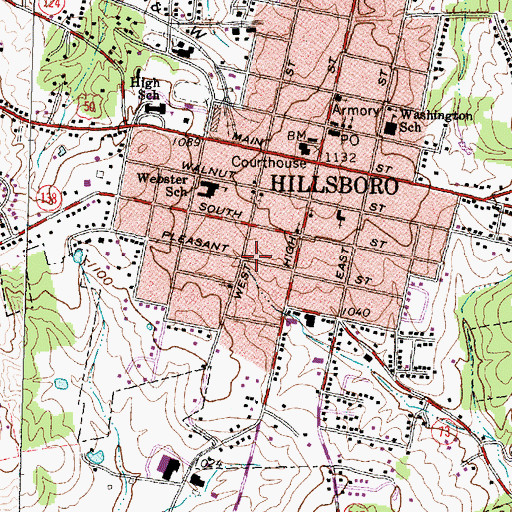 Topographic Map of Waymans Chapel African Methodist Episcopal Church, OH