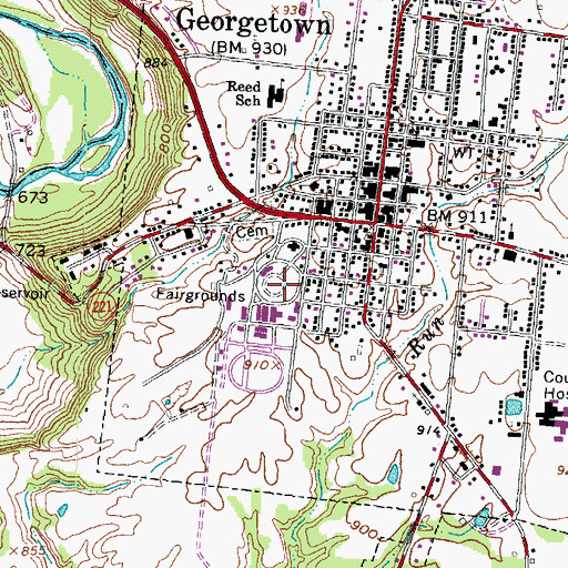 Topographic Map of Brown County Fairgrounds, OH