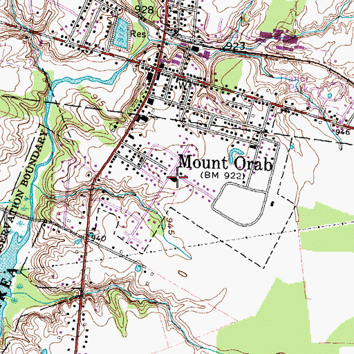 Topographic Map of Mount Orab Church of Christ, OH