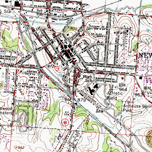 Topographic Map of Calvary United Methodist Church, OH