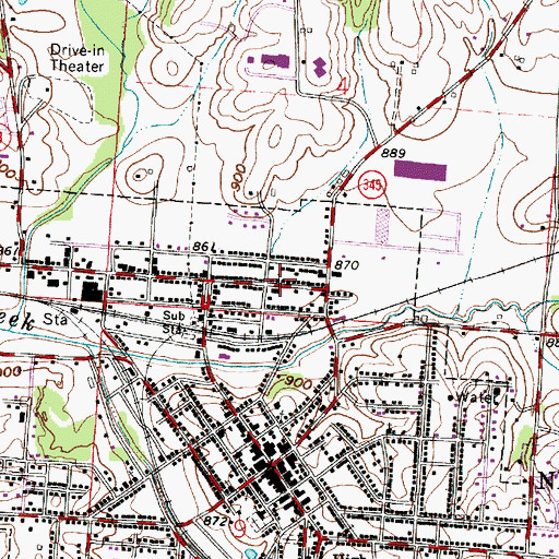 Topographic Map of Cornerstone Baptist Church, OH