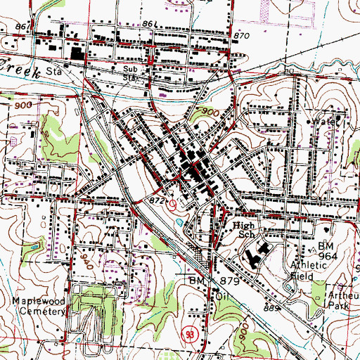 Topographic Map of Holy Trinity Lutheran Church, OH