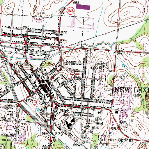 Topographic Map of New Lexington Church of the Nazarene, OH
