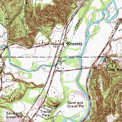 Topographic Map of Furnace Run Aqueduct, OH