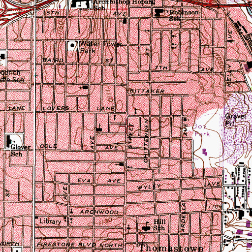 Topographic Map of Hope Church of God in Christ, OH
