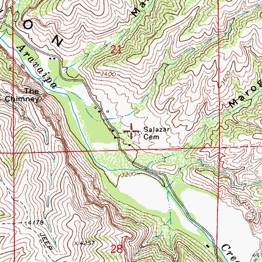 Topographic Map of Salazar Cemetery, AZ