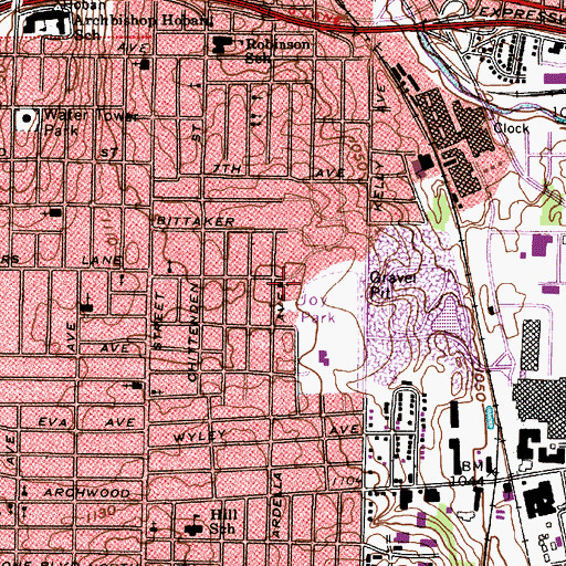 Topographic Map of Zion Temple Baptist Church, OH