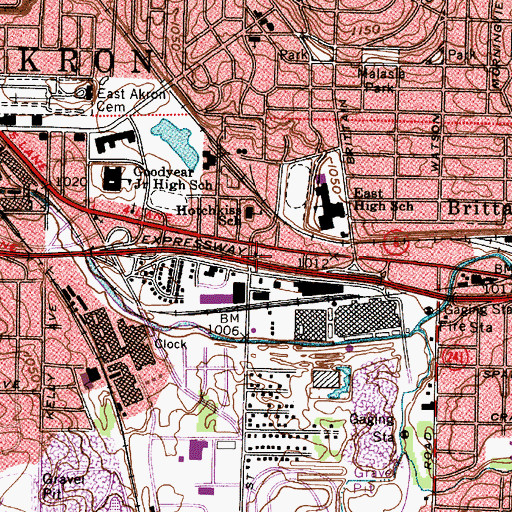 Topographic Map of East Market Street United Church of Christ, OH