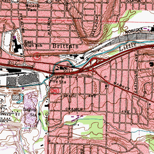 Topographic Map of Church of Christ, OH