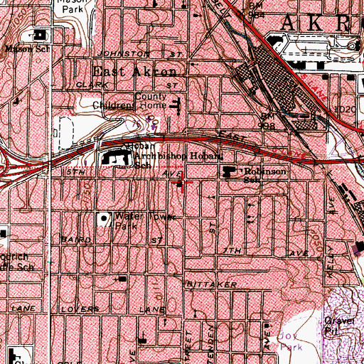 Topographic Map of Greater Bethel Baptist Church, OH