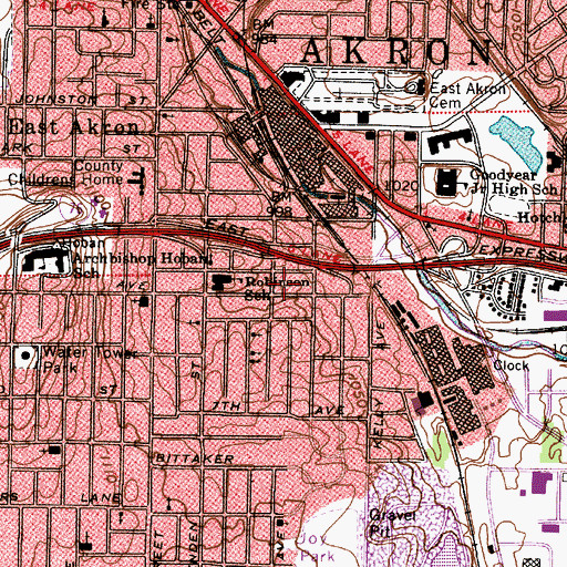 Topographic Map of Hart Street Church of God, OH