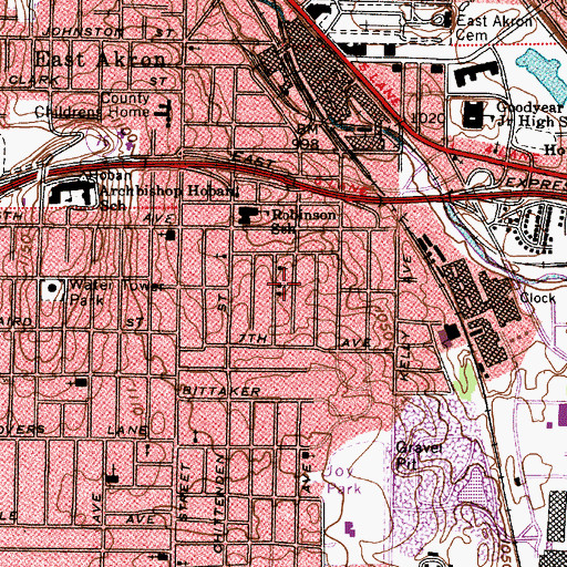 Topographic Map of Four Corner Star Church of God in Christ, OH