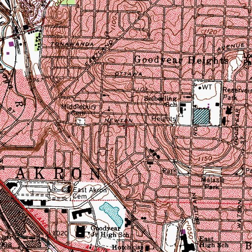 Topographic Map of Morning Star Baptist Church, OH
