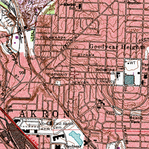 Topographic Map of Ebenezer Apostolic Assembly Church, OH