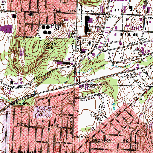 Topographic Map of Bethel Temple Assembly of God Church, OH