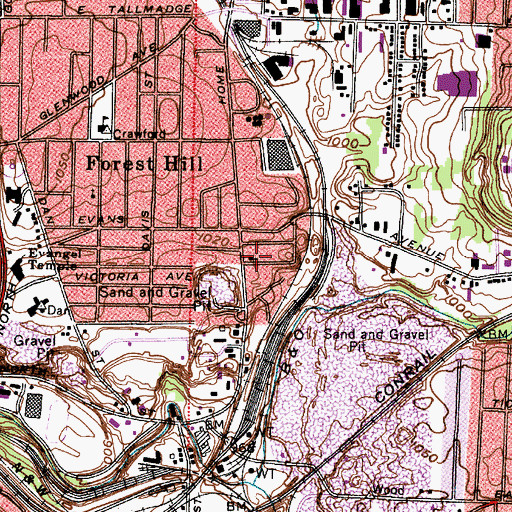 Topographic Map of Friendship Baptist Church, OH