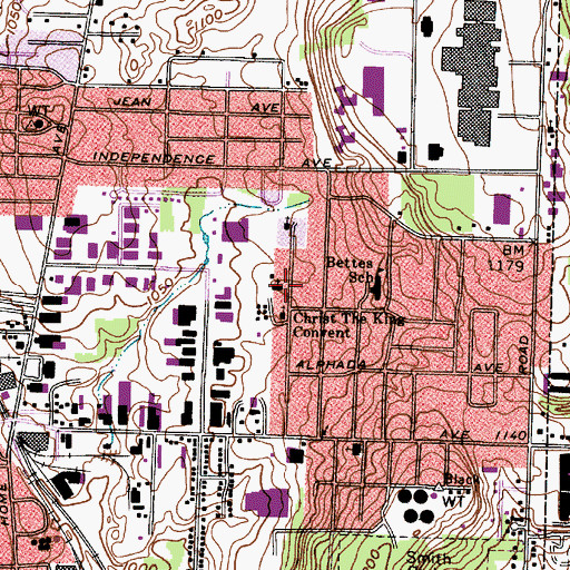 Topographic Map of Christ the King Church, OH