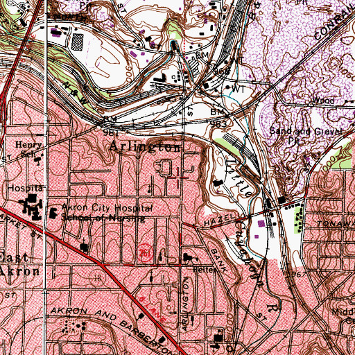 Topographic Map of Church of God, OH