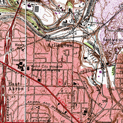 Topographic Map of Calvary Church of the Deaf, OH