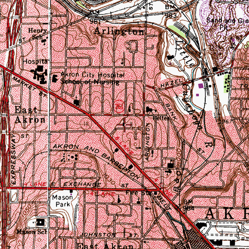 Topographic Map of Bethany Evangelical Lutheran Church, OH
